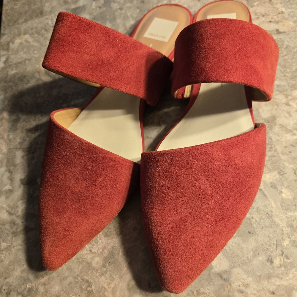 Dolce Vita Red Suede Mules